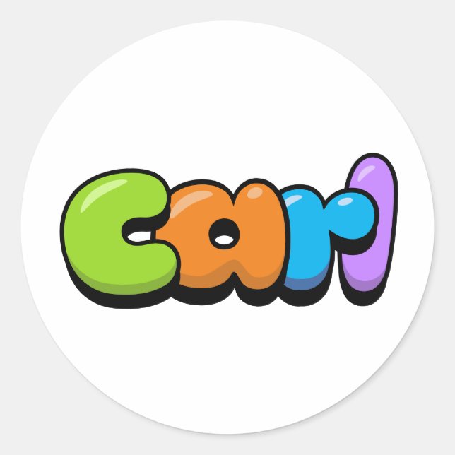 Carl Classic Round Sticker (Front)