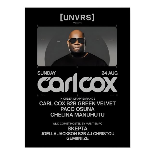 Carl Cox - Event - [UNVRS] Poster (Front)