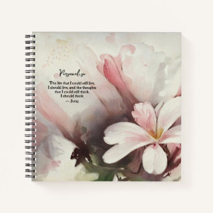 Carl Jung Life Quote Pink White Lily FloralJournal Notebook