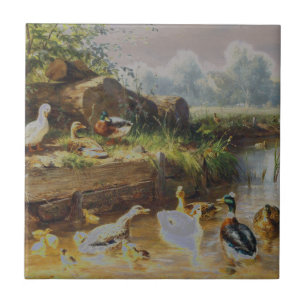 Carl Jutz - Ducks at the Brook (Modified) Tile