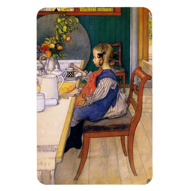 Carl Larsson A Late Riser's Miserable Breakfast Magnet (Vertical)