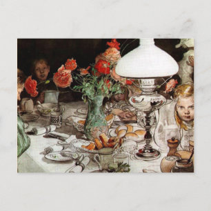 Carl Larsson - Around the Lamp Postcard