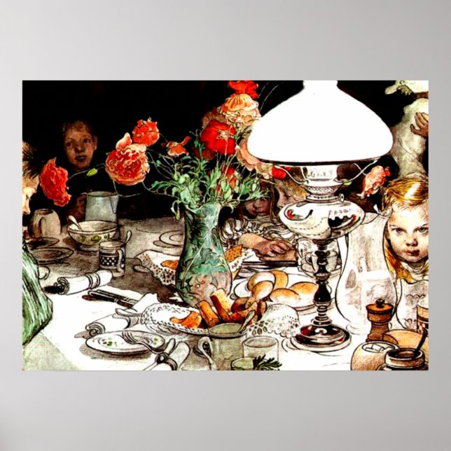 Carl Larsson - Around the Lamp Poster (Front)