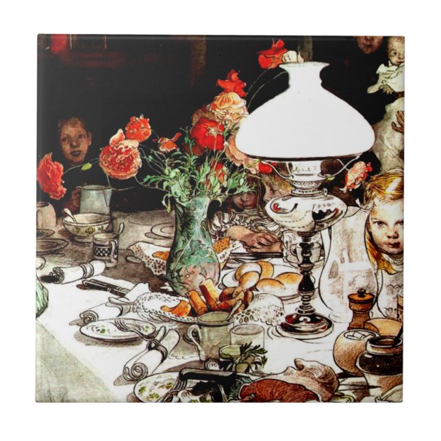 Carl Larsson - Around the Lamp Tile (Front)
