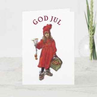 Carl Larsson Art Brita Wishes You God Jul Holiday Card