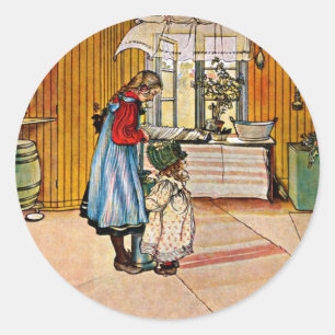 Carl Larsson art: The Kitchen Classic Round Sticker