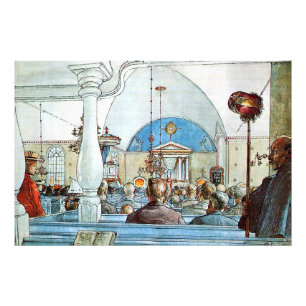 Carl Larsson artwork, At Church, Photo Print