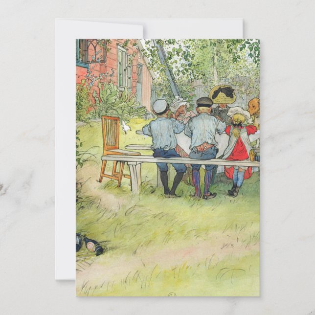 Carl Larsson Breakfast Under The Big Birch Invitation (Front)