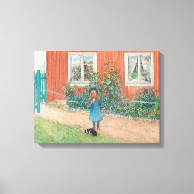 Carl Larsson - Brita With A Cat Canvas Print (Front)
