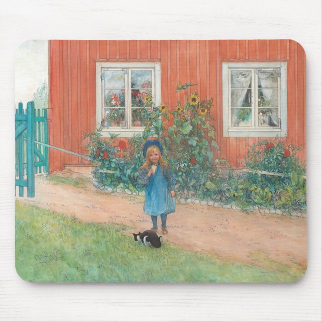 Carl Larsson - Brita With A Cat Mouse Pad (Front)