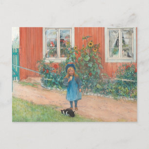 Carl Larsson - Brita With A Cat Postcard
