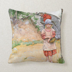 Carl Larsson By The Cellar Family Throw Pillow