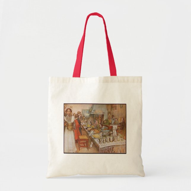 Carl Larsson Christmas Eve Vintage Tote Bag (Front)