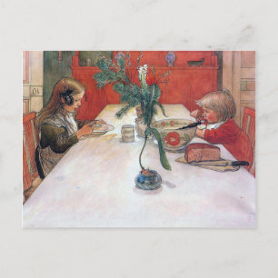 Carl Larsson Christmas Holiday Evening Meal Postcard