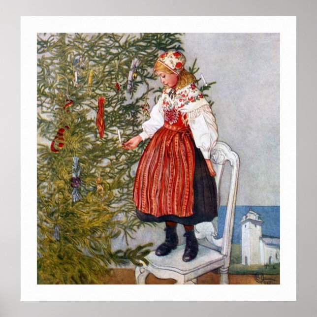 Carl Larsson Christmas Tree Fine Art Print Poster (Front)