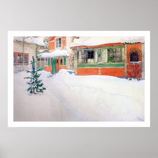Carl Larsson Cottage in Snow Fine Art Print (Front)