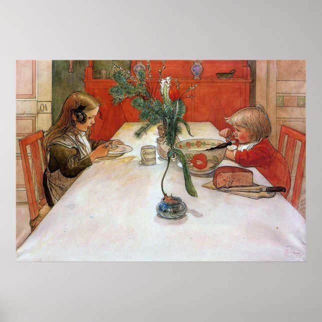 Carl Larsson Evening Meal Poster Fine Art Print (Front)