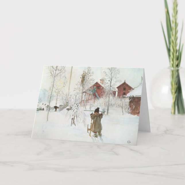 Carl Larsson  Front Yard and the Wash House Holiday Card (Front)