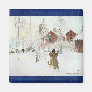 Carl Larsson Front Yard and the Wash House Magnet