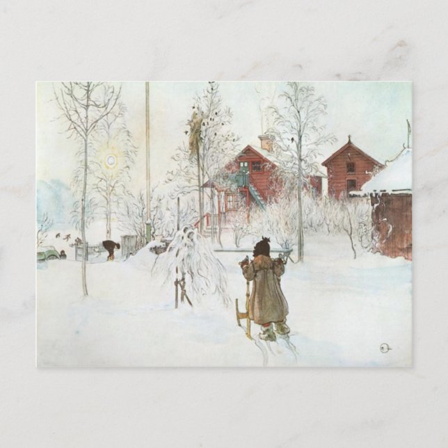 Carl Larsson  Front Yard and the Wash House Postcard (Front)