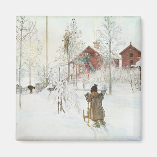 Carl Larsson Front Yard and Wash House Magnet