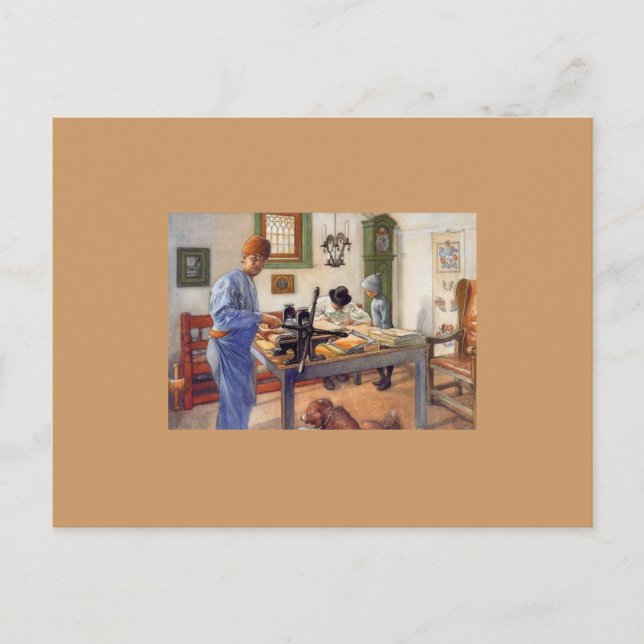 Carl Larsson in Workshop 1853 Postcard (Front)