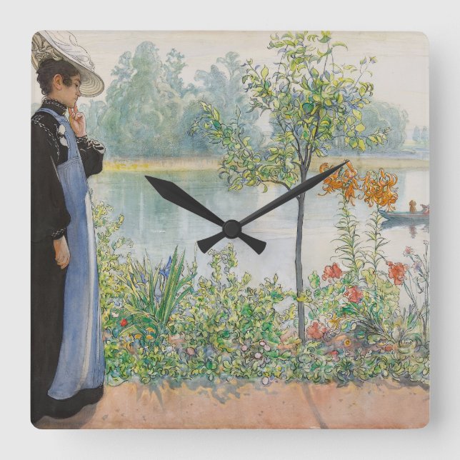 Carl Larsson Karin Lake Boat Wall Clock (Front)