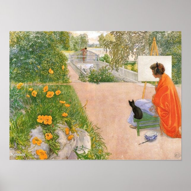 Carl Larsson painting, Bridge. Poster (Front)