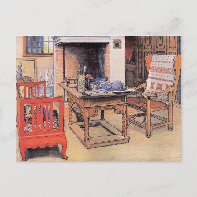 Carl Larsson painting, Peek-a-Boo, Postcard (Front)