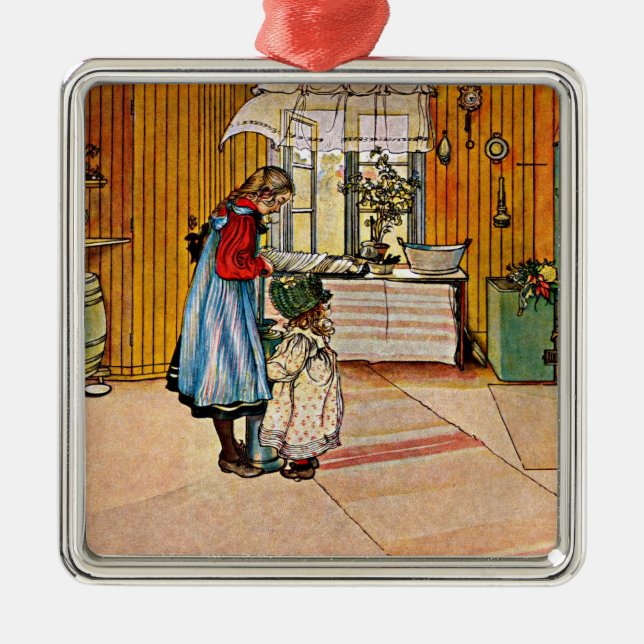 Carl Larsson painting, The Kitchen Metal Tree Decoration (Front)