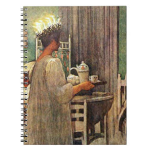 Carl Larsson St. Lucia Day Christmas in Sweden Spiral Notebook