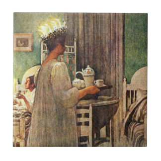 Carl Larsson St. Lucia Day Christmas in Sweden Tile
