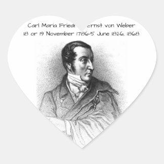 Carl Maria Friedrich Ernst von Weber 1868 Heart Sticker