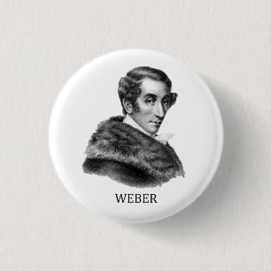 Carl Maria von Weber, black 3 Cm Round Badge