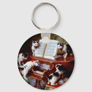 Carl Reichert Kittens Playing Piano Key Ring