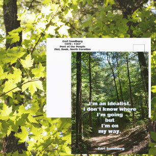 Carl Sandburg I'm an Idealist Quote Photographic Postcard