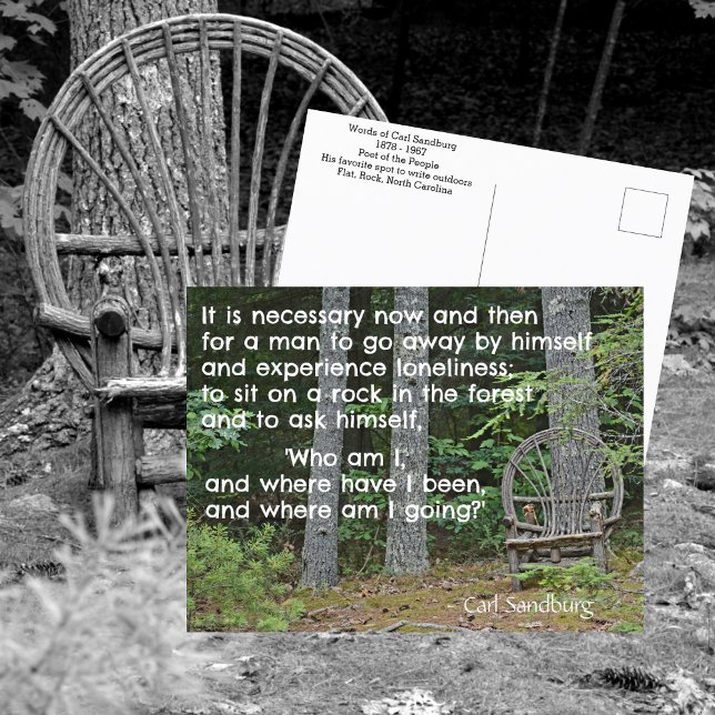 Carl Sandburg Quote Who Am I Photographic Postcard (Creator Uploaded)
