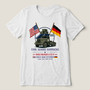 Carl Schurz Barracks Bremerhaven Cold War Veteran Tri-Blend Shirt