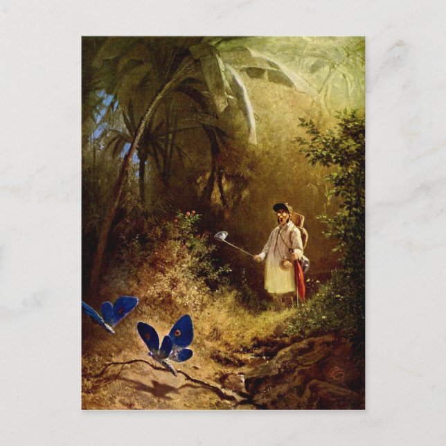 Carl Spitzweg - The Butterfly Hunter Postcard (Front)