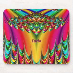 CARLA ~ Zany Hot Yellow, Blue, Green and Pink Mouse Pad