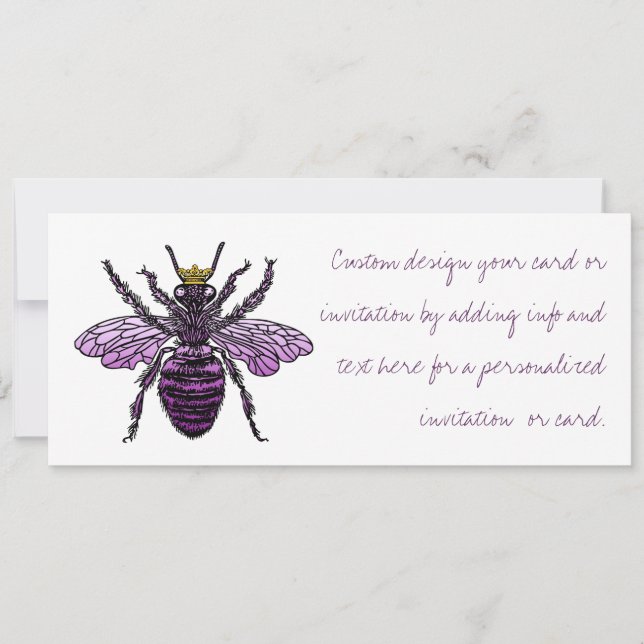 Carleigh's Queen Bee Invitations Announcements (Front)