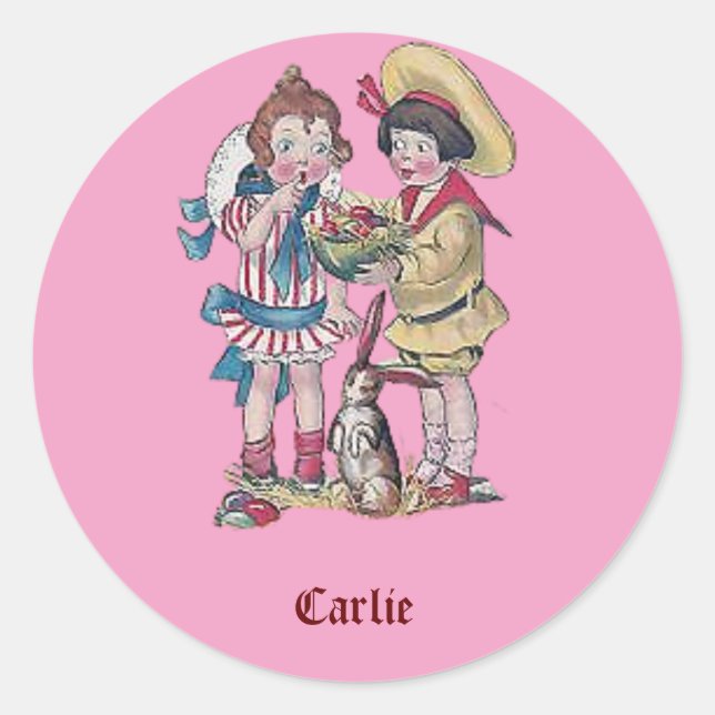 CARLIE ~ EASTER Sticker Vintage 1911 ~ Cute! ~ (Front)