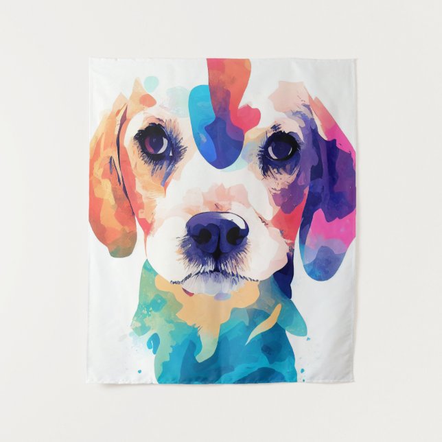 Carlin Dog Wild Nature Animal Color Art Painting Tapestry (Front)