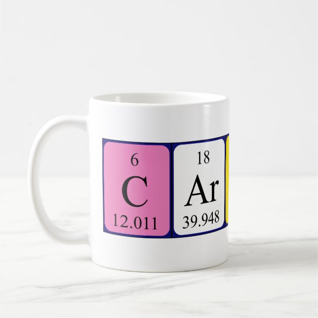 Carlino periodic table name mug (Left)