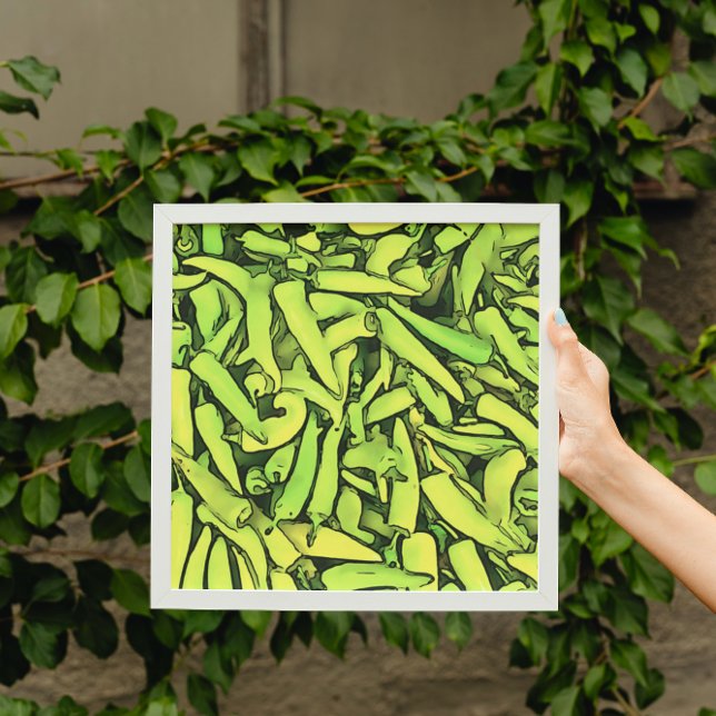 Carliston Banana Peppers Black Outline Art Poster (Creator Uploaded)