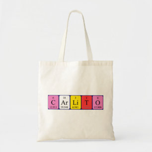 Carlito periodic table name tote bag