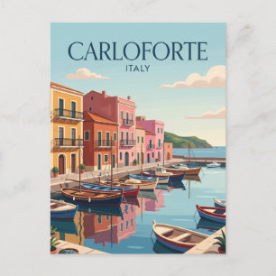 Carloforte Harbour Italy Postcard