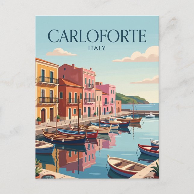 Carloforte Harbour Italy Postcard (Front)
