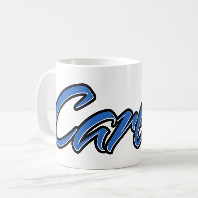 Carlos First Name blue Tasse Kaffeetasse Coffee Mug (Front Left)