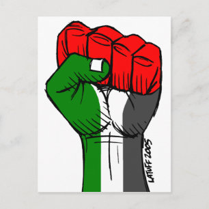 Carlos Latuff's Palestinian Fist Postcard